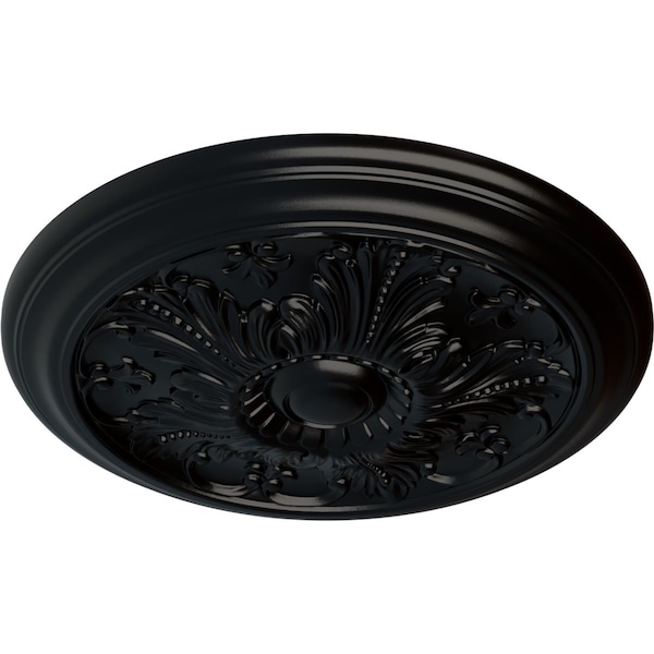 Vienna Ceiling Medallion (Fits Canopies Up To 3 1/4), Hand-Painted Jet Black, 16 7/8OD X 5/8P